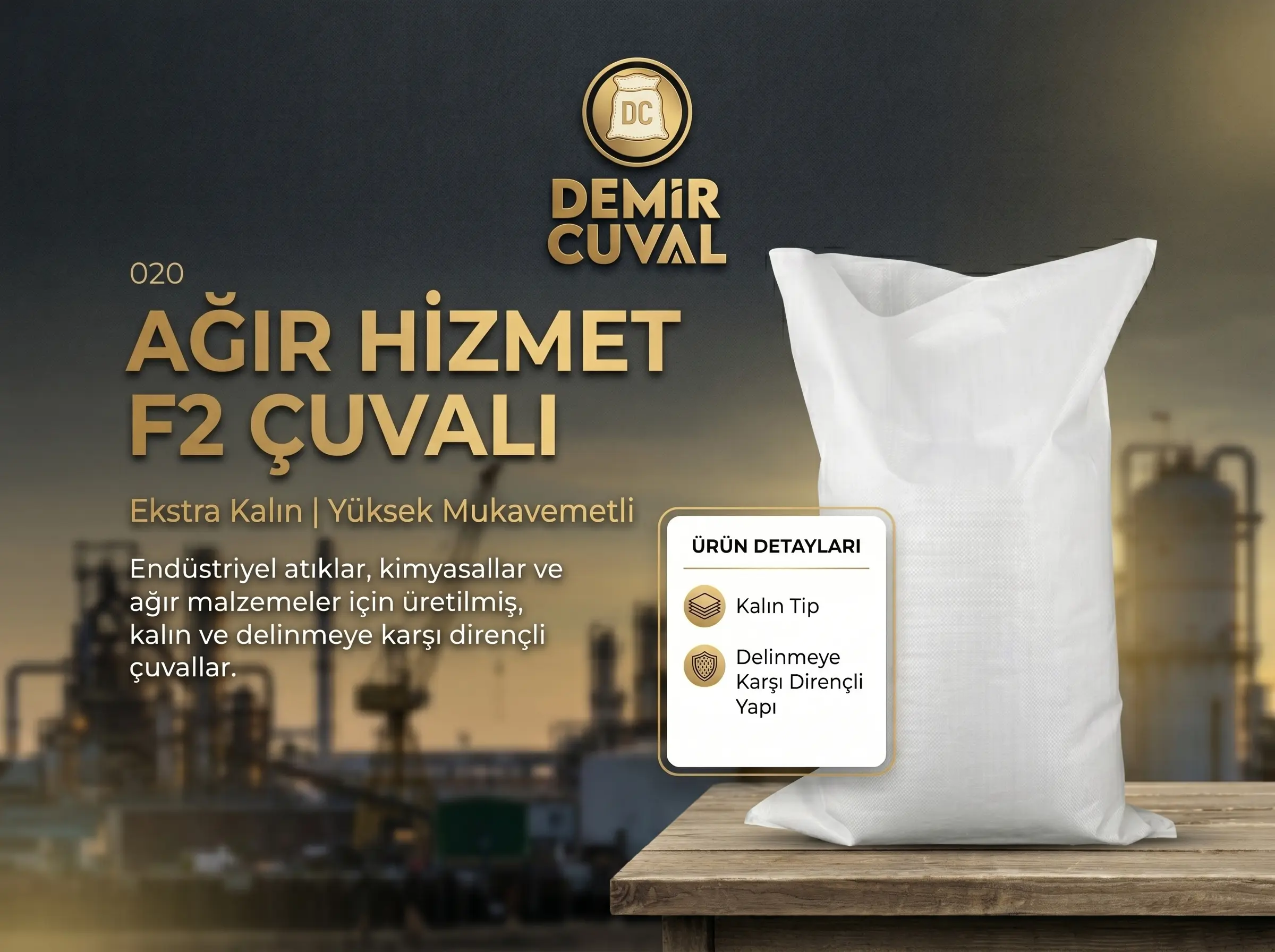 Ağır hizmet tipi F2 poşet, endüstriyel ambalaj ve taşıma poşetleri